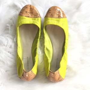 BCBG BCBGeneration Neon Cork Toe Ballerina Flats